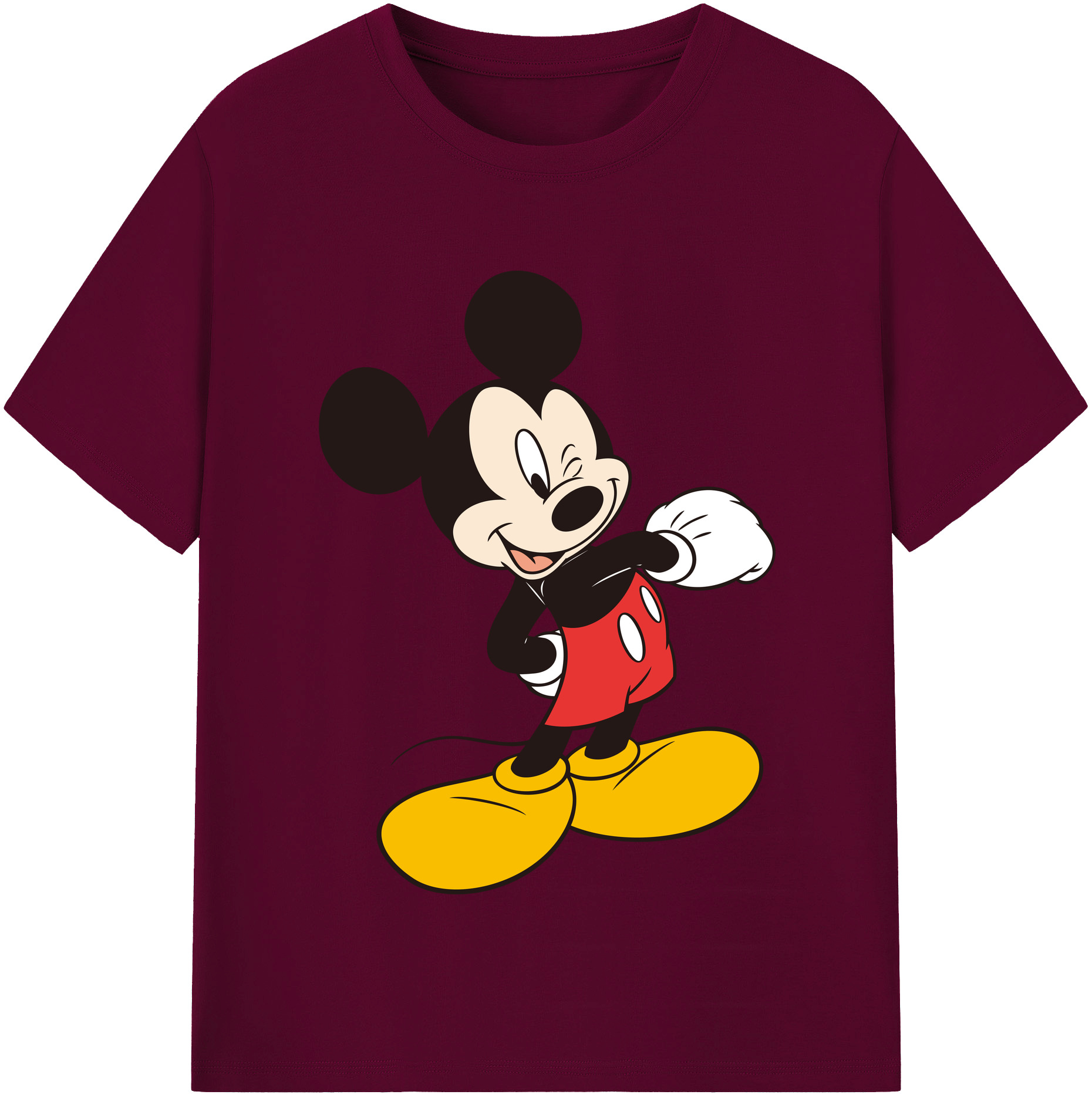 （画像用） ミッキーマウス Mickey Mouse レディースカジュアルプリントTシャツ（綿100％）